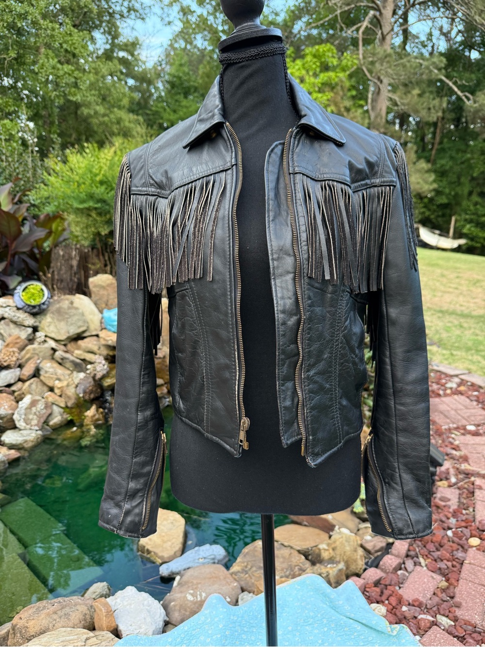 Women's Black Fringe Leather Jacket